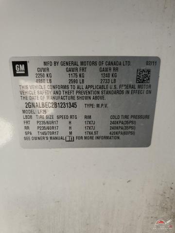 2GNALBEC2B1231345 2011 CHEVROLET EQUINOX photo no. 12