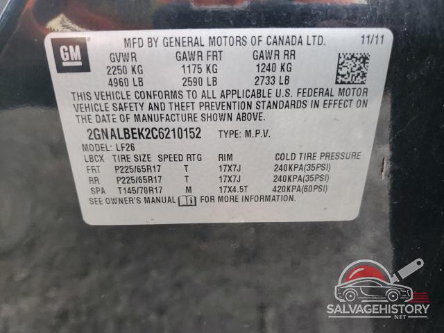 2GNALBEK2C6210152 2012 CHEVROLET EQUINOX photo no. 13