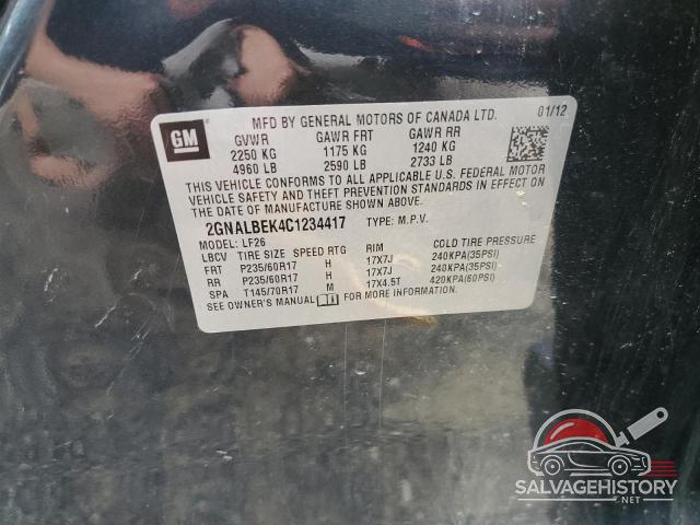 2GNALBEK4C1234417 2012 CHEVROLET EQUINOX photo no. 12