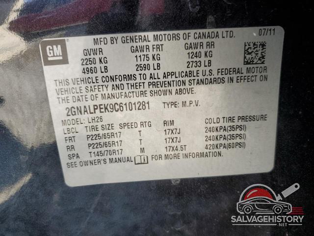2GNALPEK9C6101281 2012 CHEVROLET EQUINOX photo no. 13
