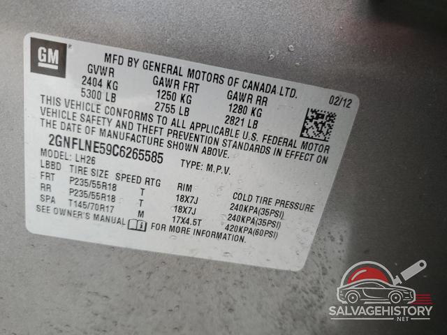 2GNFLNE59C6265585 2012 CHEVROLET EQUINOX photo no. 12
