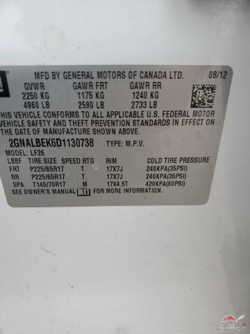 2GNALBEK6D1130738 2013 CHEVROLET EQUINOX photo no. 13
