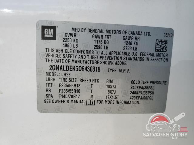 2GNALDEK5D6430818 2013 CHEVROLET EQUINOX photo no. 13