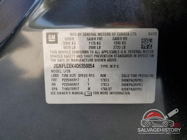 2GNFLCEK4D6350054 2013 CHEVROLET EQUINOX photo no. 13