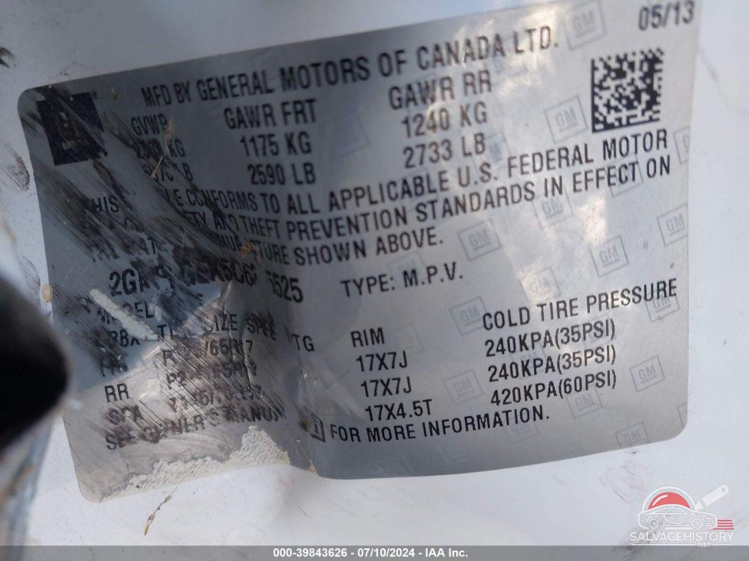 2GNFLGEK5D6365525 2013 CHEVROLET EQUINOX photo no. 9