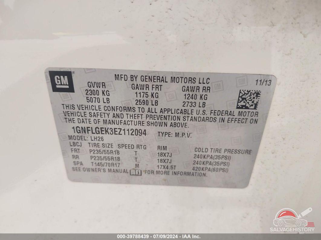 1GNFLGEK3EZ112094 2014 CHEVROLET EQUINOX photo no. 9