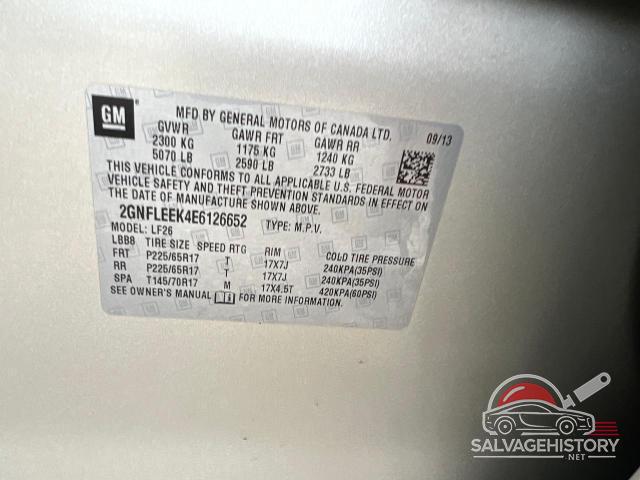 2GNFLEEK4E6126652 2014 CHEVROLET EQUINOX photo no. 10
