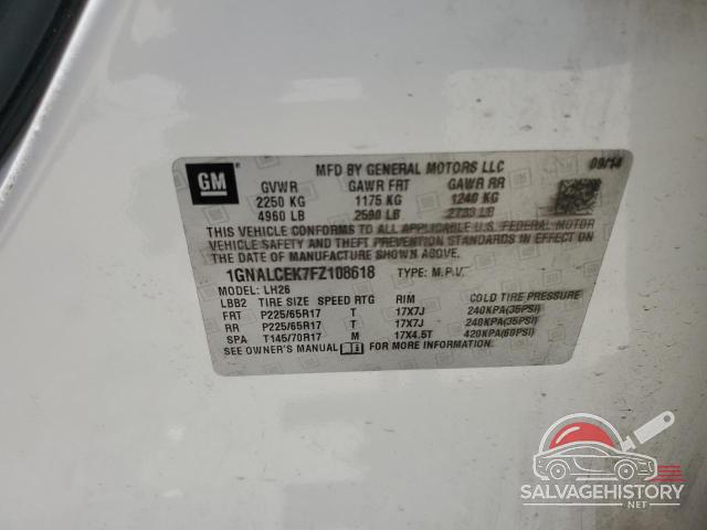 1GNALCEK7FZ108618 2015 CHEVROLET EQUINOX photo no. 13