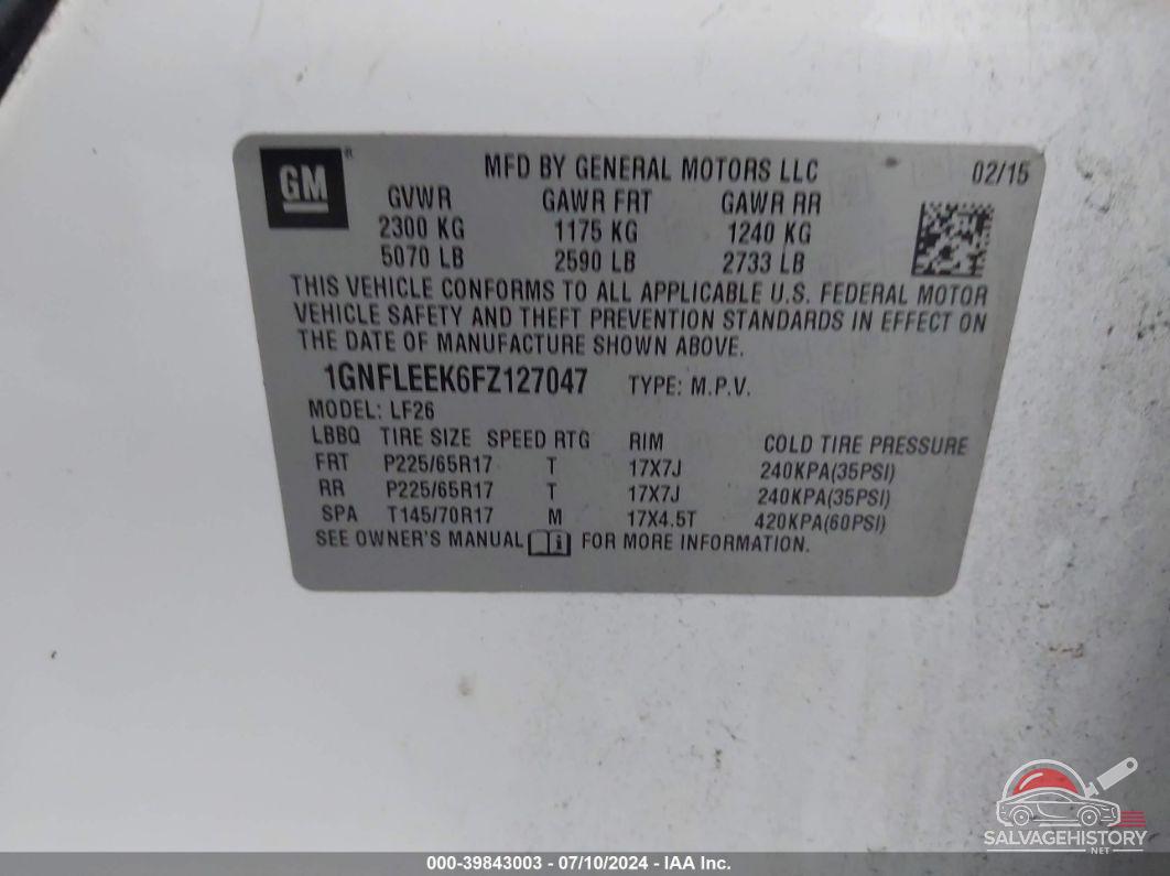 1GNFLEEK6FZ127047 2015 CHEVROLET EQUINOX photo no. 9