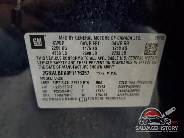 2GNALBEK0F1176357 2015 CHEVROLET EQUINOX photo no. 13