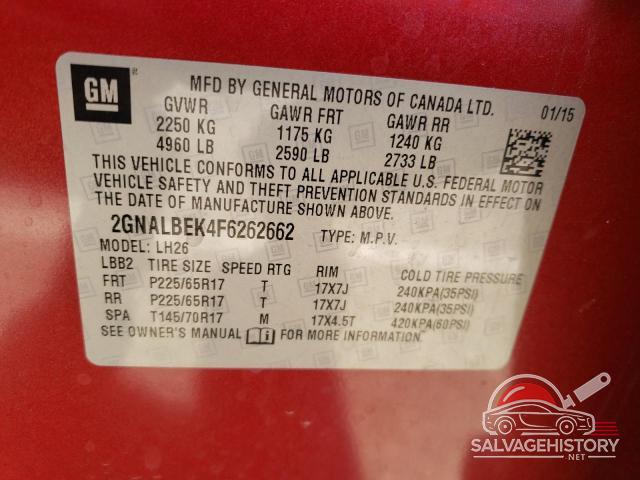2GNALBEK4F6262662 2015 CHEVROLET EQUINOX photo no. 12