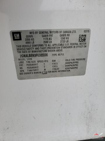 2GNALBEK9F6305506 2015 CHEVROLET EQUINOX photo no. 14