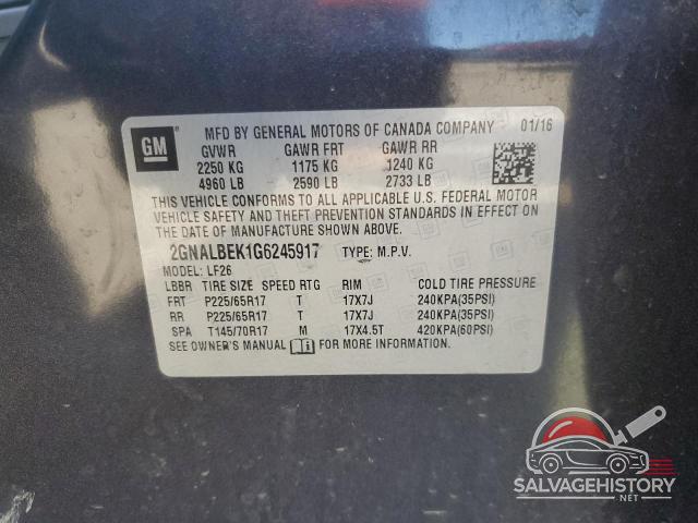 2GNALBEK1G6245917 2016 CHEVROLET EQUINOX photo no. 13