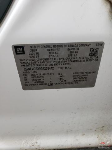 2GNFLGE39G6276442 2016 CHEVROLET EQUINOX photo no. 13