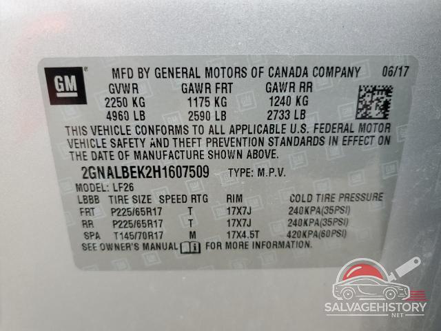 2GNALBEK2H1607509 2017 CHEVROLET EQUINOX photo no. 12