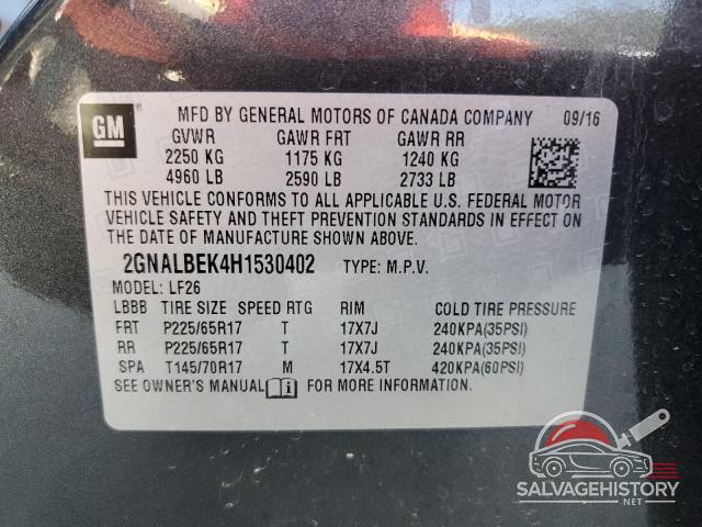 2GNALBEK4H1530402 2017 CHEVROLET EQUINOX photo no. 14