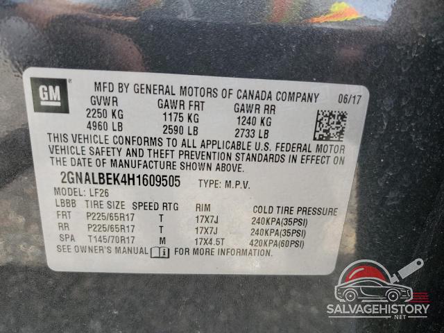 2GNALBEK4H1609505 2017 CHEVROLET EQUINOX photo no. 12