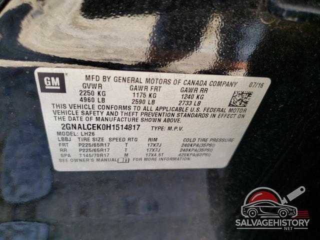 2GNALCEK0H1514817 2017 CHEVROLET EQUINOX photo no. 13