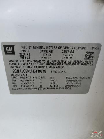 2GNALCEK5H6139218 2017 CHEVROLET EQUINOX photo no. 13