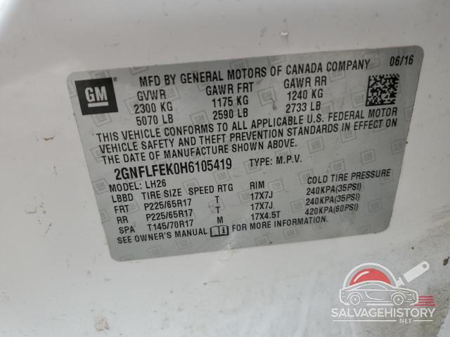 2GNFLFEK0H6105419 2017 CHEVROLET EQUINOX photo no. 13