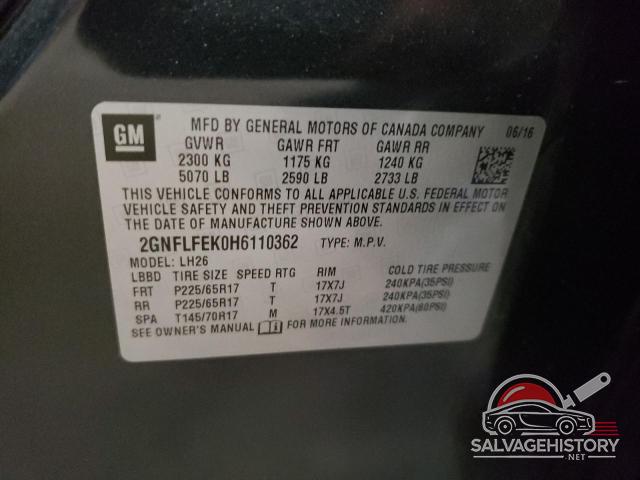 2GNFLFEK0H6110362 2017 CHEVROLET EQUINOX photo no. 13