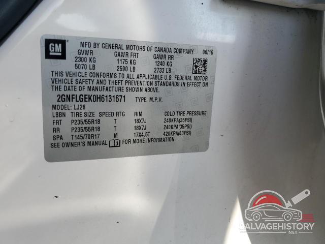 2GNFLGEK0H6131671 2017 CHEVROLET EQUINOX photo no. 13