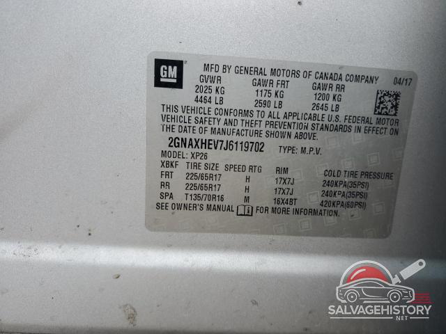 2GNAXHEV7J6119702 2018 CHEVROLET EQUINOX photo no. 14
