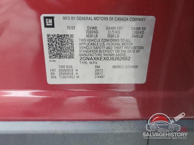 2GNAXKEX0J6262652 2018 CHEVROLET EQUINOX photo no. 12