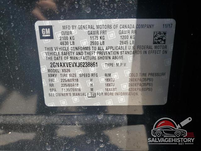 2GNAXVEVXJ6238861 2018 CHEVROLET EQUINOX photo no. 13