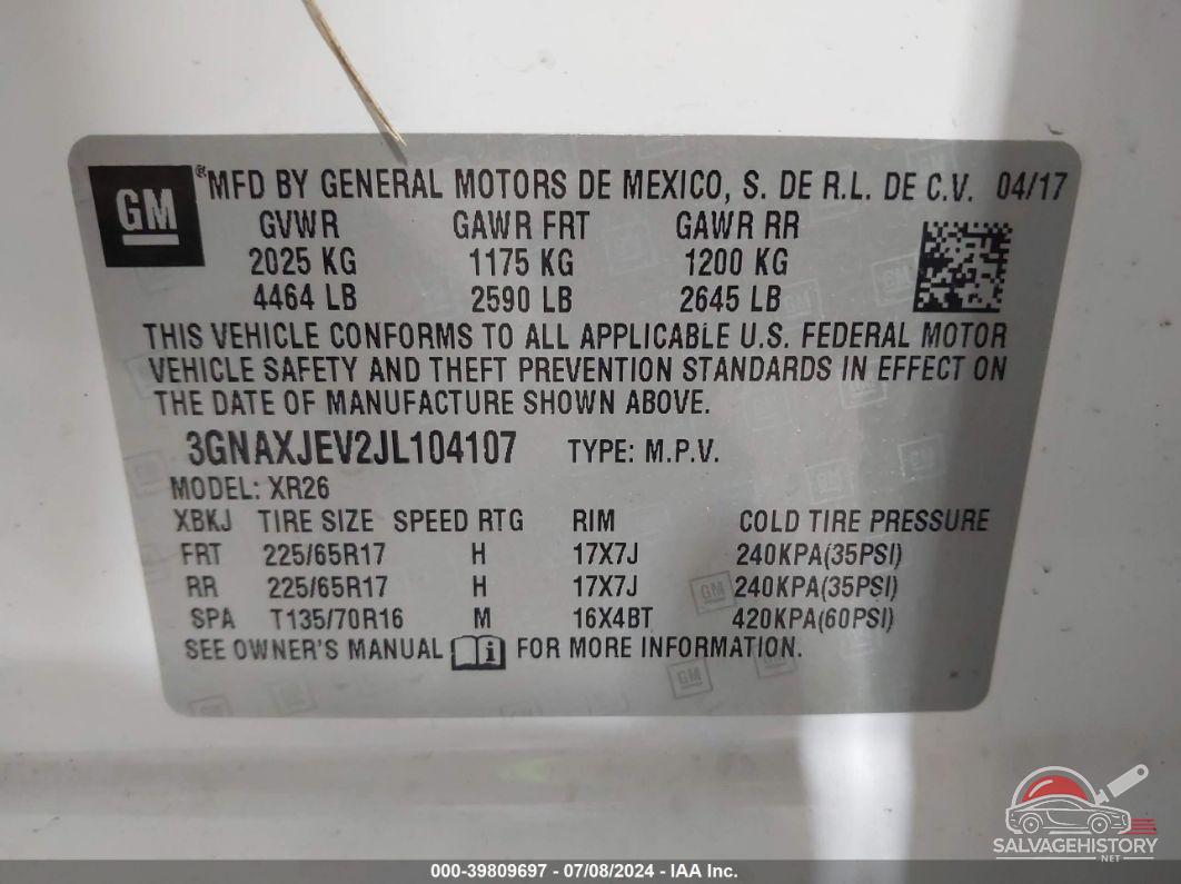 3GNAXJEV2JL104107 2018 CHEVROLET EQUINOX photo no. 9