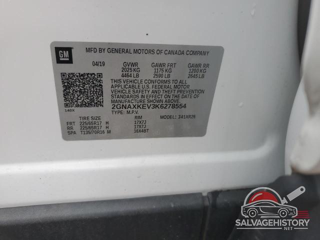2GNAXKEV3K6278554 2019 CHEVROLET EQUINOX photo no. 13