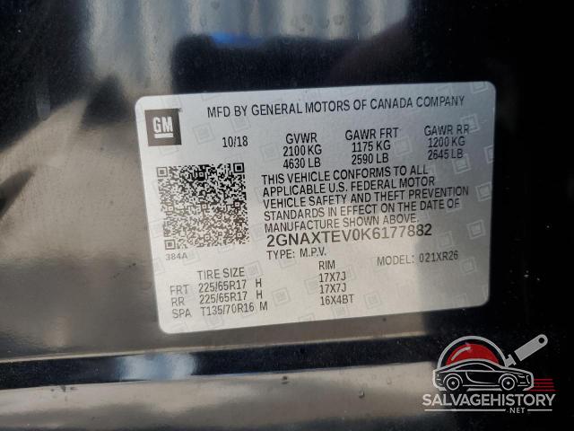 2GNAXTEV0K6177882 2019 CHEVROLET EQUINOX photo no. 13