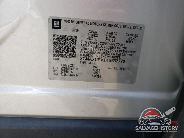 3GNAXUEV1KS637770 2019 CHEVROLET EQUINOX photo no. 13