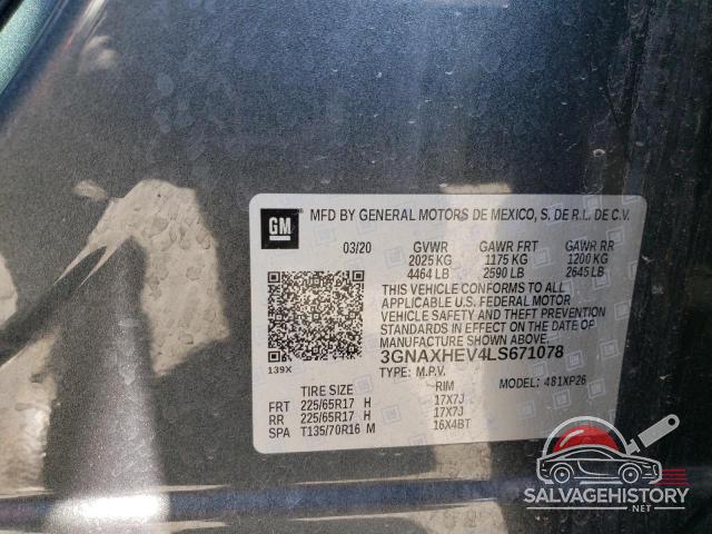 3GNAXHEV4LS671078 2020 CHEVROLET EQUINOX photo no. 14