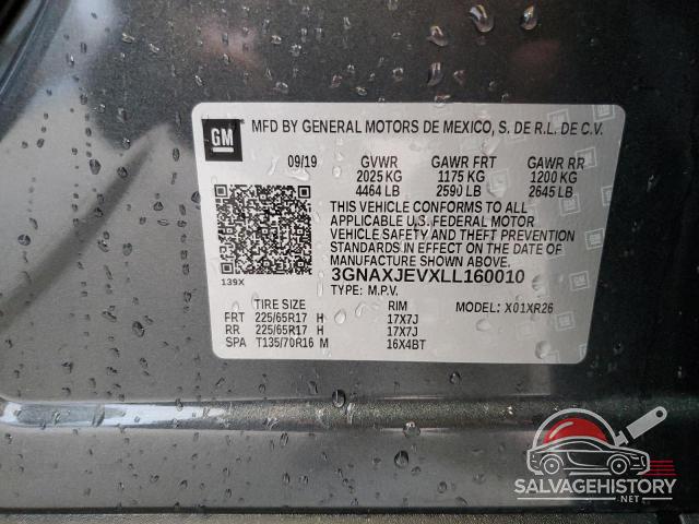 3GNAXJEVXLL160010 2020 CHEVROLET EQUINOX photo no. 14