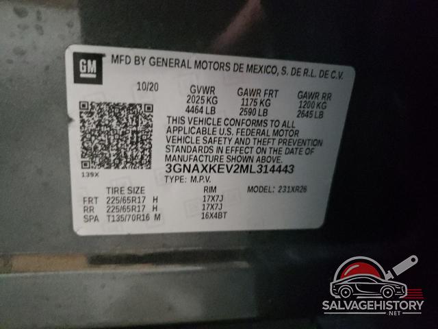 3GNAXKEV2ML314443 2021 CHEVROLET EQUINOX photo no. 13