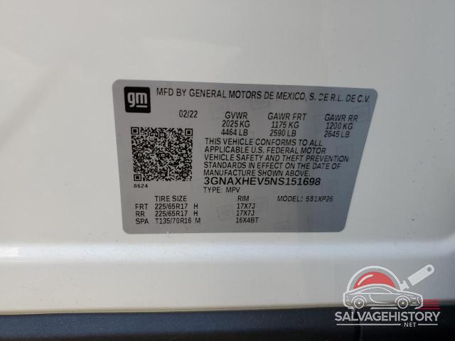 3GNAXHEV5NS151698 2022 CHEVROLET EQUINOX photo no. 13