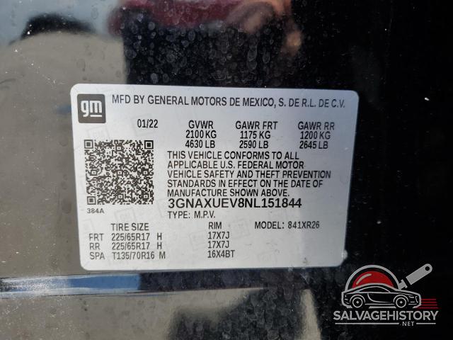 3GNAXUEV8NL151844 2022 CHEVROLET EQUINOX photo no. 14