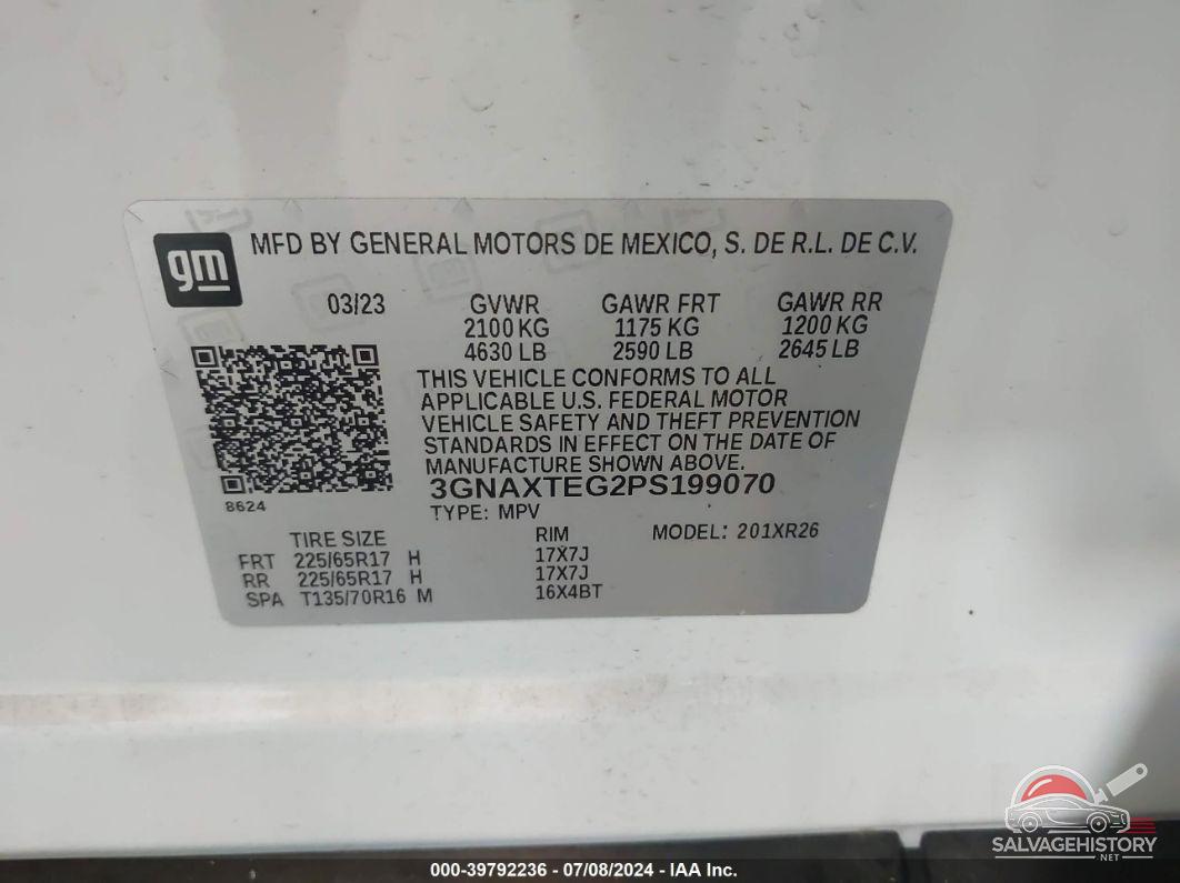 3GNAXTEG2PS199070 2023 CHEVROLET EQUINOX photo no. 9