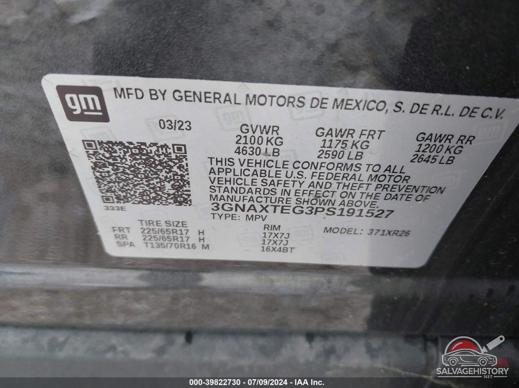 3GNAXTEG3PS191527 2023 CHEVROLET EQUINOX photo no. 9