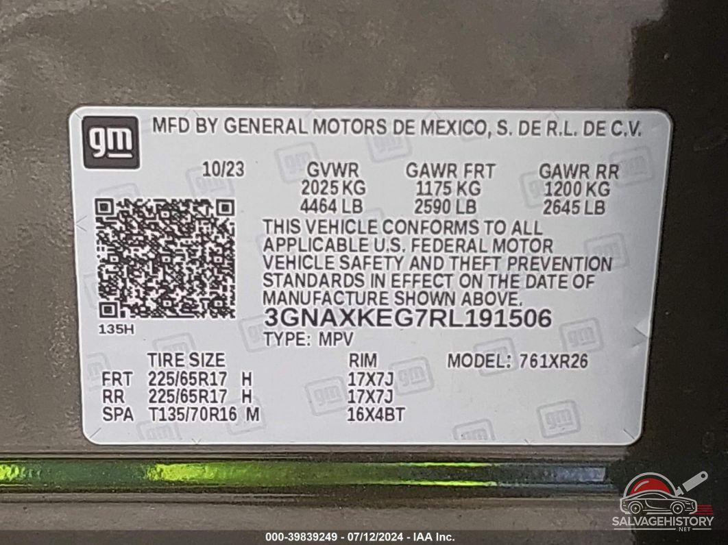 3GNAXKEG7RL191506 2024 CHEVROLET EQUINOX photo no. 9