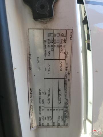 1GBFG15TX31234387 2003 CHEVROLET EXPRESS photo no. 14