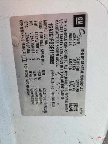 1GAZG1FG3E1160669 2014 CHEVROLET EXPRESS photo no. 13