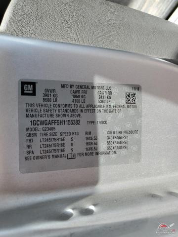 1GCWGAFF5H1155382 2017 CHEVROLET EXPRESS photo no. 12
