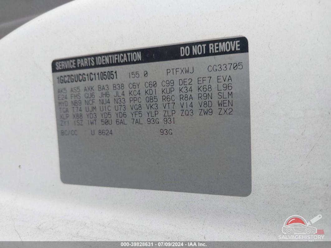 1GCZGUCG1C1105051 2012 CHEVROLET EXPRESS G3500 photo no. 9