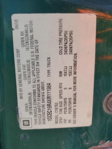 1GCEC19R4XR111984 1999 CHEVROLET GMT photo no. 12