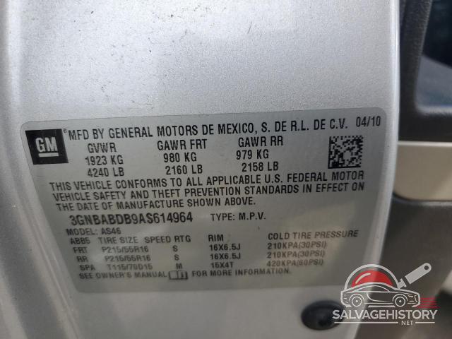 3GNBABDB9AS614964 2010 CHEVROLET HHR photo no. 12