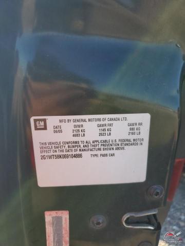 2G1WT58K069104886 2006 CHEVROLET IMPALA photo no. 12
