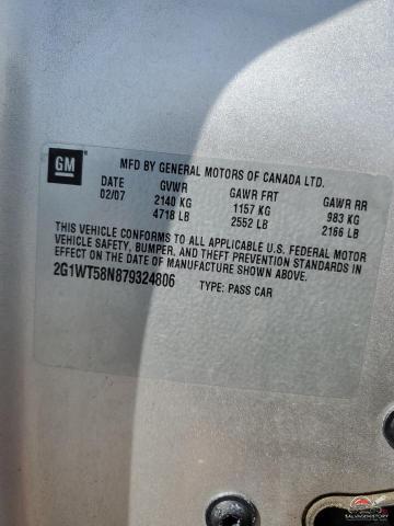 2G1WT58N879324806 2007 CHEVROLET IMPALA photo no. 12