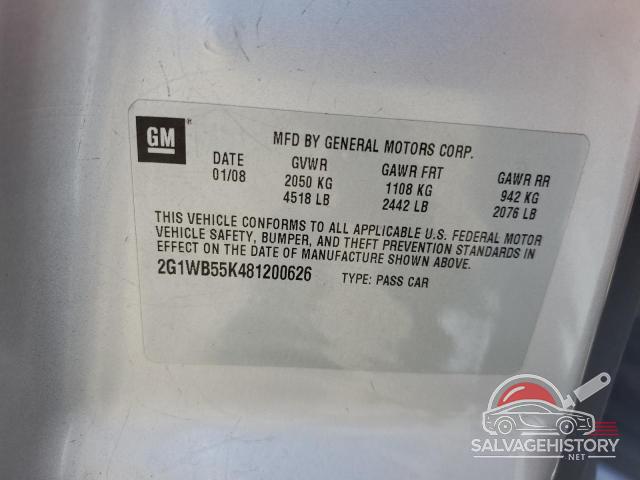 2G1WB55K481200626 2008 CHEVROLET IMPALA photo no. 12